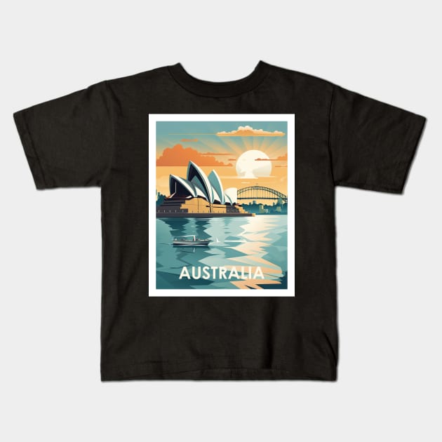 AUSTRALIA Art Kids T-Shirt by MarkedArtPrints